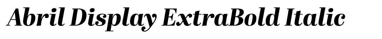 Abril Display ExtraBold Italic